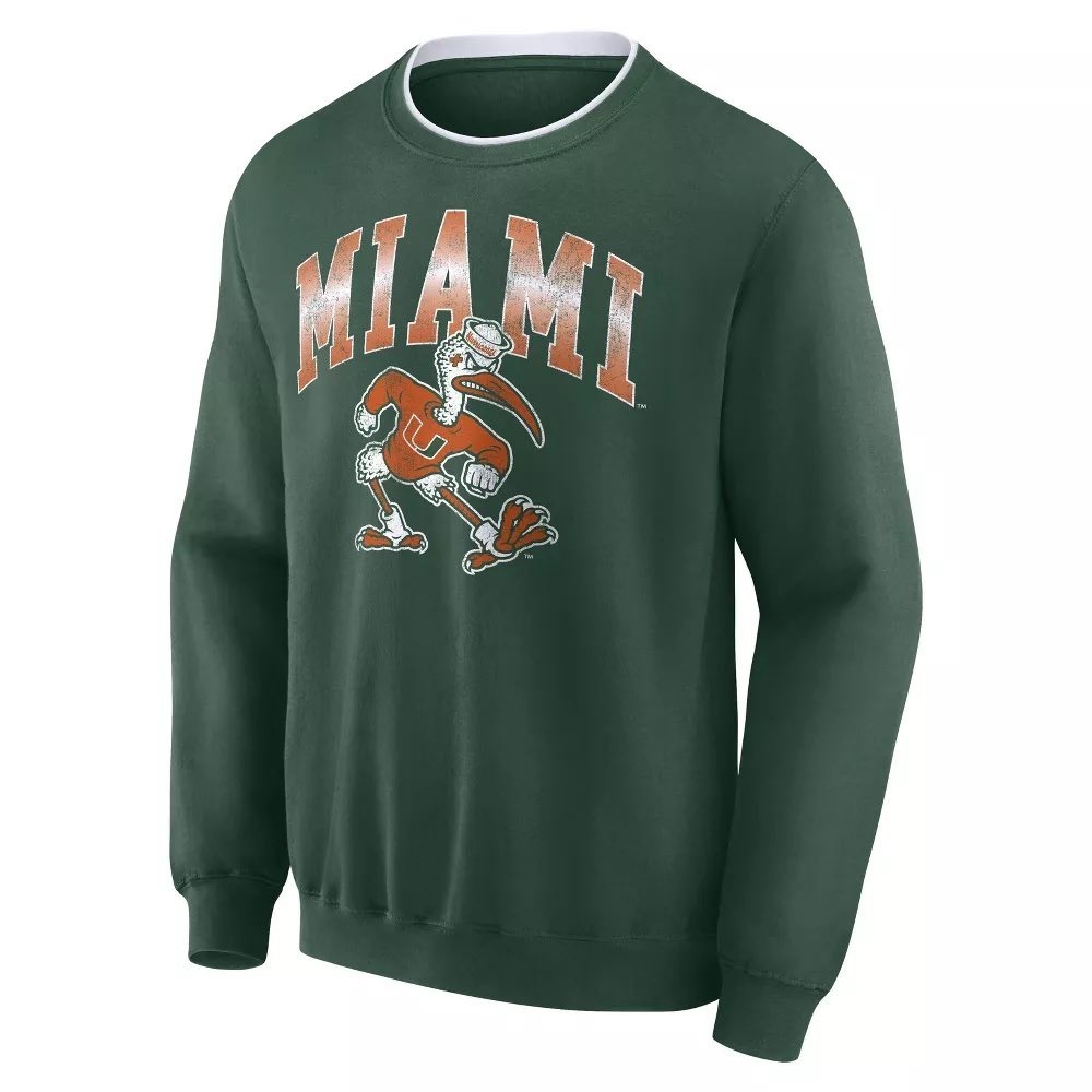 NWT University of Miami Hurricanes CSA Sweatshirt Green New Mens Small